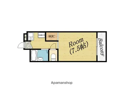 キューブ森小路(ワンルーム/3階)の間取り写真