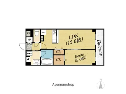リーブル(1LDK/3階)の間取り写真
