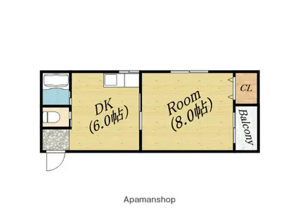 エクセレント・新森(1DK/2階)の間取り写真