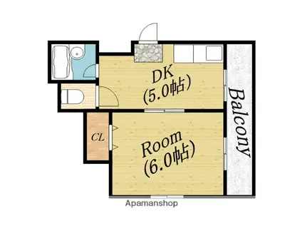 コンフォール今市(1DK/3階)の間取り写真