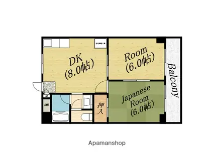 ファースト新森(2DK/3階)の間取り写真