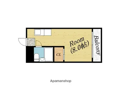 メイゾンサンライフ(ワンルーム/4階)の間取り写真