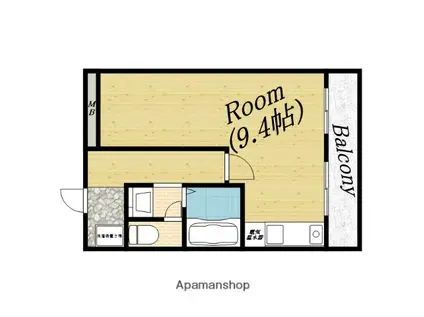 アルテハイム城北Ⅰ(ワンルーム/4階)の間取り写真