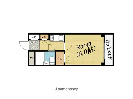 リバーサイド妙(1K/3階)の間取り写真