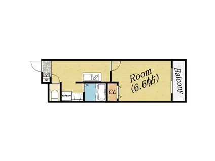 IF城北Ⅱ(1K/1階)の間取り写真