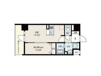 大阪難波NOAH(1DK/9階)の間取り写真