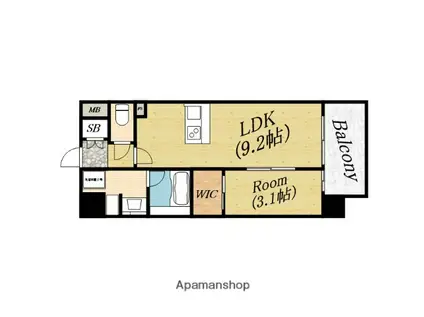 ルネフラッツ森小路駅前Ⅱ(1LDK/2階)の間取り写真
