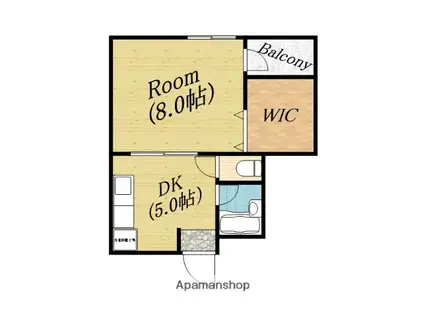 城都ハウス(1DK/4階)の間取り写真