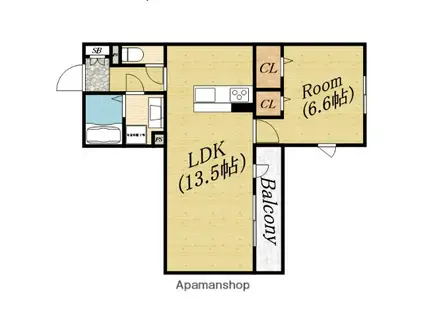 キャトル セゾン(1LDK/2階)の間取り写真