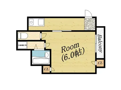 大阪メトロ谷町線 千林大宮駅 徒歩23分 7階建 築20年(1K/4階)の間取り写真