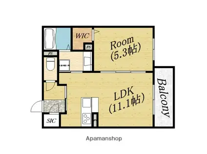 大阪メトロ谷町線 千林大宮駅 徒歩25分 3階建 築8年(1LDK/2階)の間取り写真