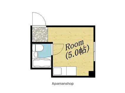 第2エーワンマンション(ワンルーム/2階)の間取り写真