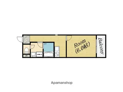 マチテラス高殿(1K/1階)の間取り写真