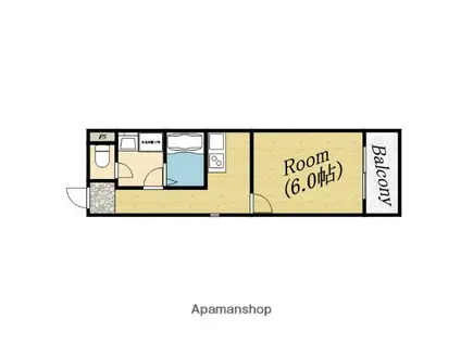 マチテラス高殿(1K/2階)の間取り写真