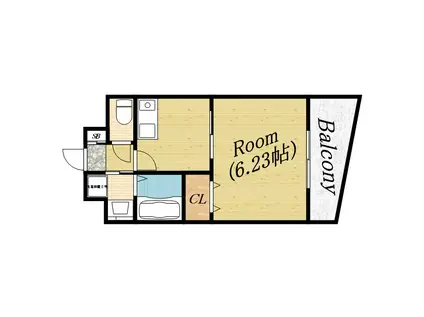 ベルロード(1K/2階)の間取り写真