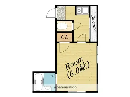 かげたマンション(1K/5階)の間取り写真