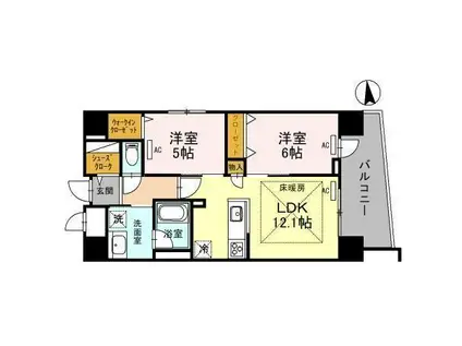 IBC RESIDENCE ウエスト(2LDK/10階)の間取り写真