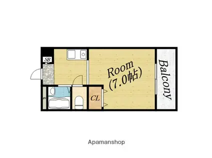 メゾンフレグランス(1K/4階)の間取り写真