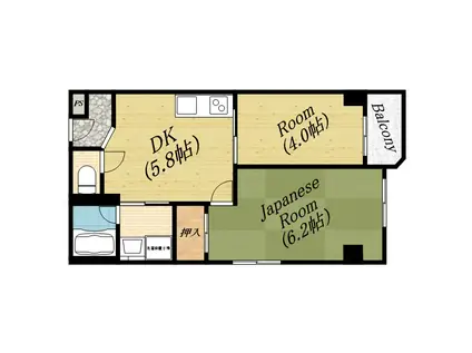 パークプラザ千林(2DK/4階)の間取り写真