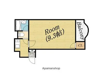 シャルマン清水(1K/4階)の間取り写真