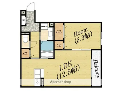 ルミノーザ(1LDK/1階)の間取り写真