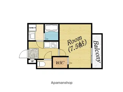 ワコーレヴィータ関目イースト(1K/1階)の間取り写真