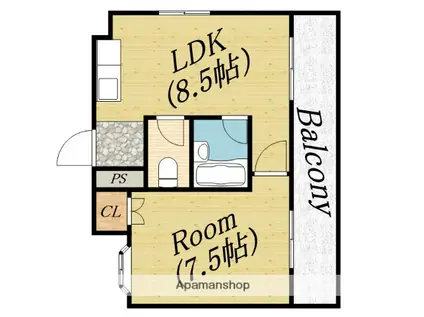 メイゾン太子橋(1LDK/4階)の間取り写真
