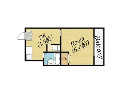 コンフォート梅咲(1DK/3階)の間取り写真