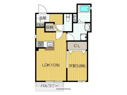 ハイム暉(1LDK/2階)の間取り写真