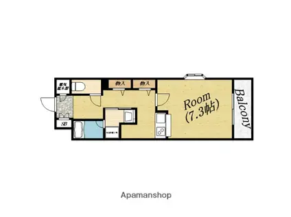 オマージュ(1K/7階)の間取り写真