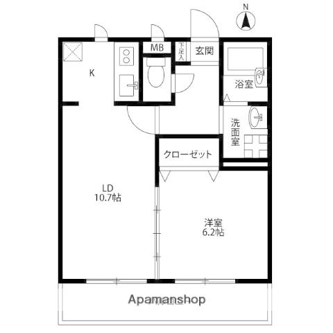 アムール準(1LDK/2階)の間取り写真
