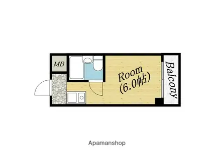 グリーンシティ21(ワンルーム/4階)の間取り写真