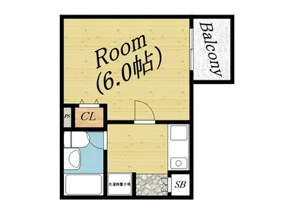 サンハウス福島3(1K/2階)の間取り写真