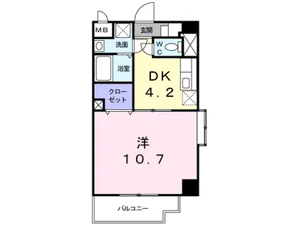 フォルトゥーナ(1DK/4階)の間取り写真