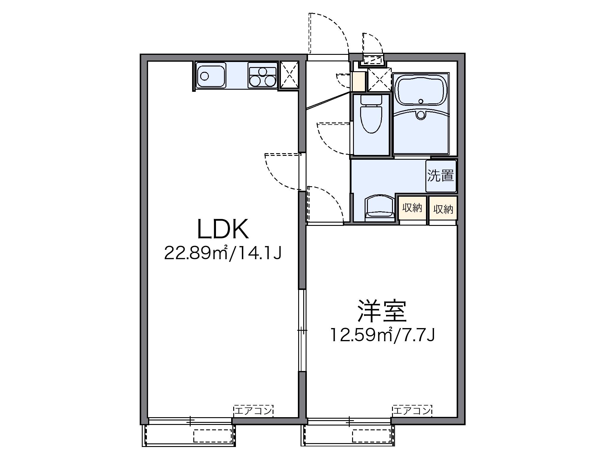 レオパレス北三国丘(1LDK/2階)の間取り写真
