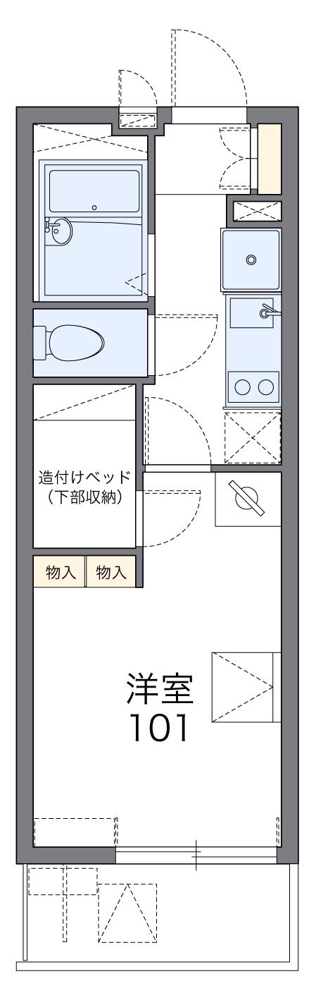 レオパレスアルミック3(1K/3階)の間取り写真