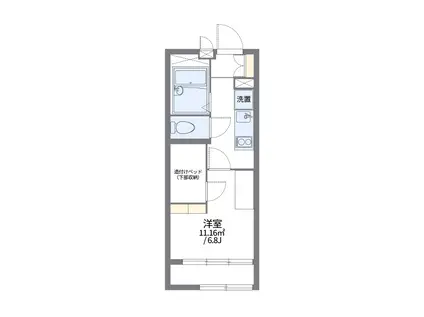 レオパレスエイト(1K/1階)の間取り写真