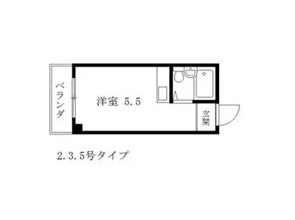 カルム加賀屋(ワンルーム/3階)の間取り写真