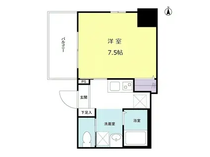 ビガーポリス143松ヶ枝町(1K/8階)の間取り写真