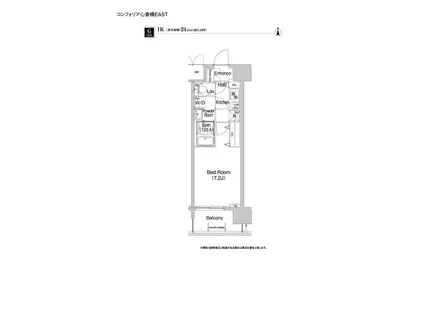 コンフォリア心斎橋イースト(1K/6階)の間取り写真