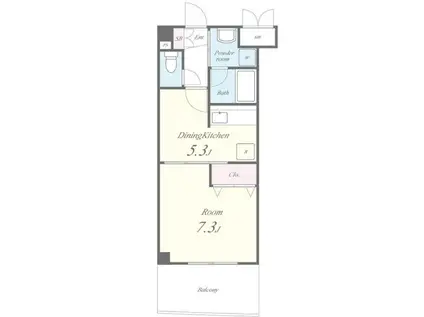 シャトードグリシーヌ(1DK/2階)の間取り写真