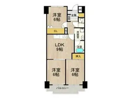 ヴェルデュール・カー(3LDK/1階)の間取り写真