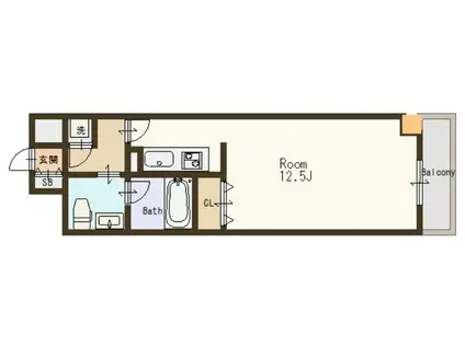 シティヒルズ安堂寺(1K/5階)の間取り写真