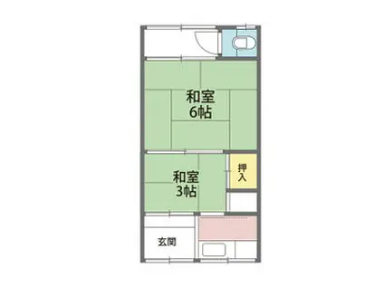 大阪メトロ四つ橋線 北加賀屋駅 徒歩3分 2階建 築60年(2K/2階)の間取り写真