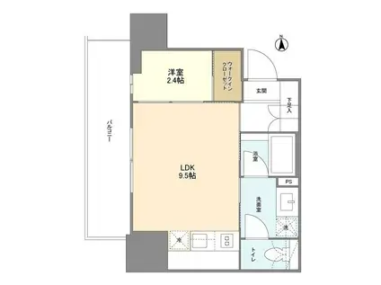 ルフォンプログレ堺筋本町タワーレジデンス(1LDK/4階)の間取り写真