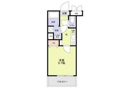 グランエクラ天下茶屋(1K/4階)の間取り写真