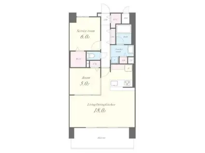 ラ フェリーチェ 難波(1SLDK/3階)の間取り写真