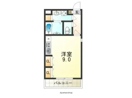 ジュネス姫里Ⅱ(ワンルーム/3階)の間取り写真