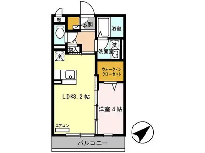 ラメゾンドゥサチ(1LDK/3階)の間取り写真