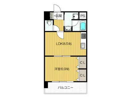 サザンパークス(1LDK/5階)の間取り写真